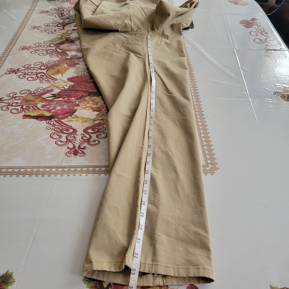 Lee Effortless Wash Wear Pants 20W LONG Flax Relaxed Fit Straight Leg Mid Rise - Picture 12 of 15